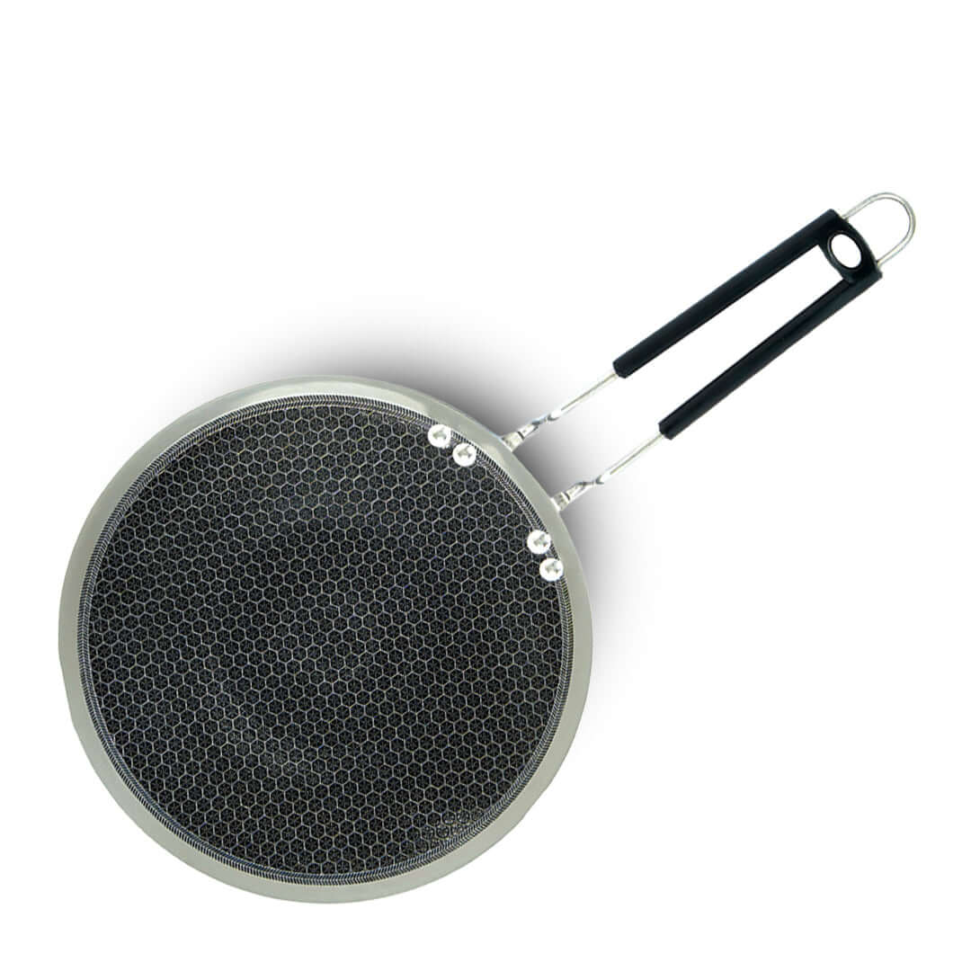 Elite Honeycomb Triply Stainless Steel Roti Tawa with free Spatula | Induction Compatible OmiChef