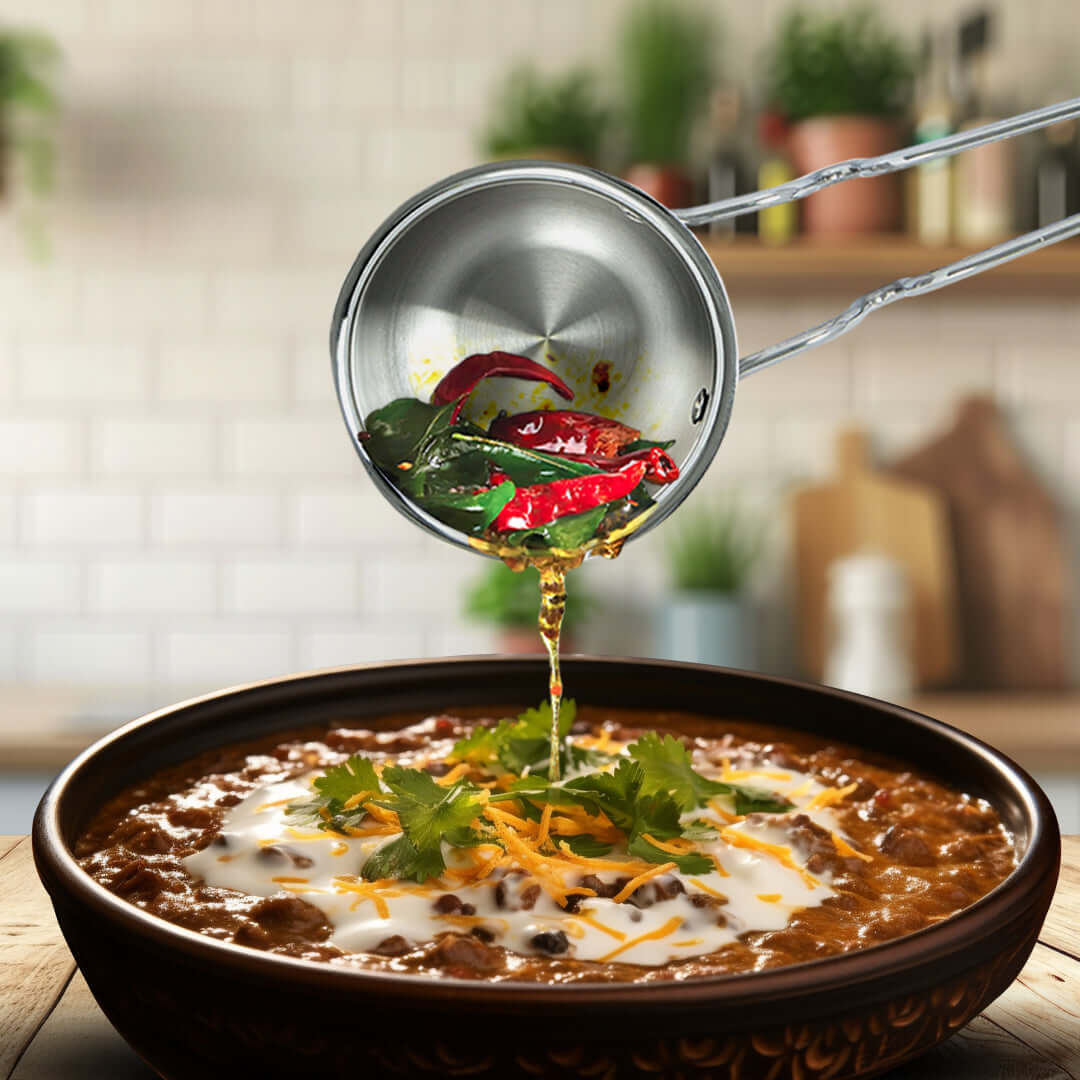 Elite Triply Stainless Steel Tadka Pan OmiChef