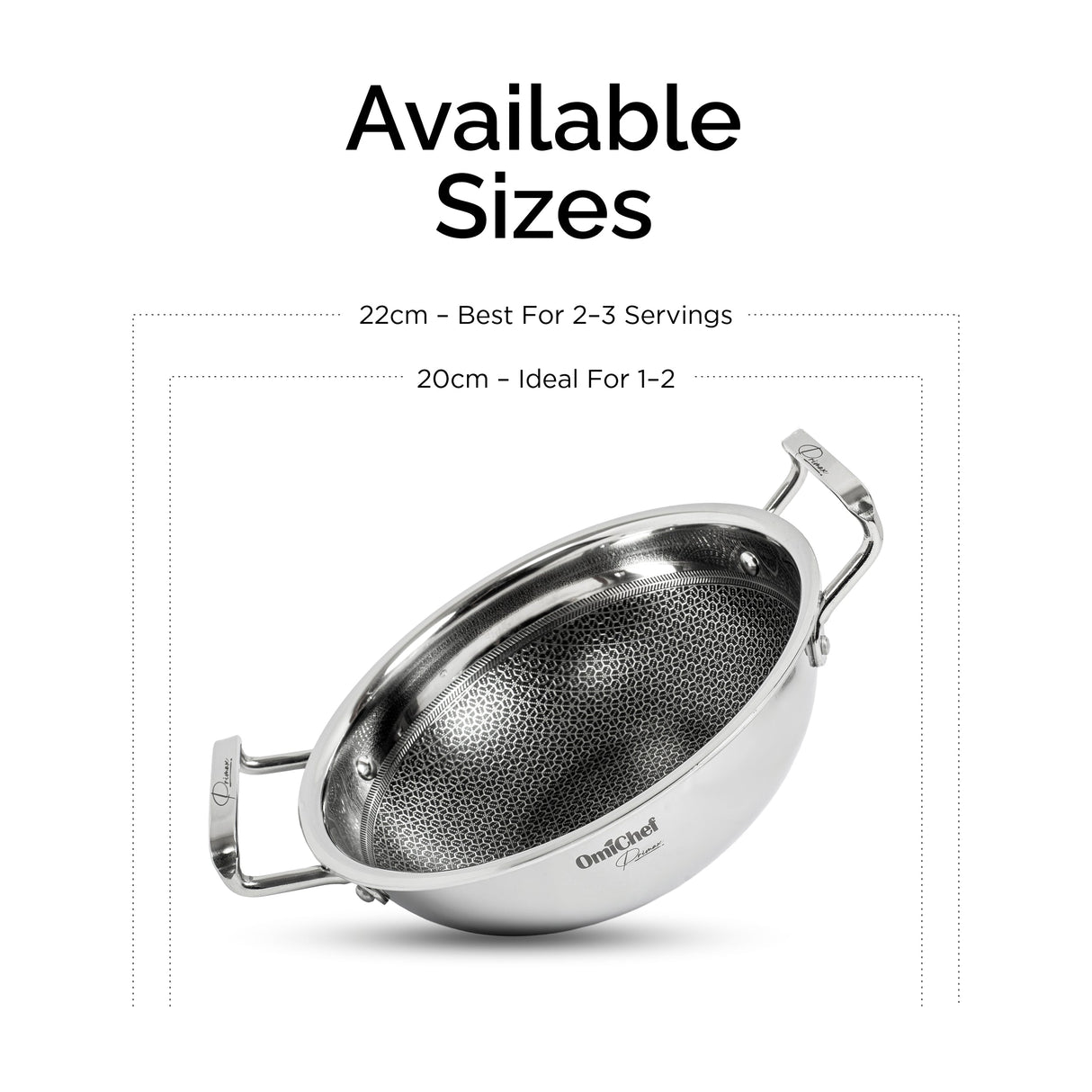 FLEX Triply HoneyComb Kadai with Free Spatula OmiChef