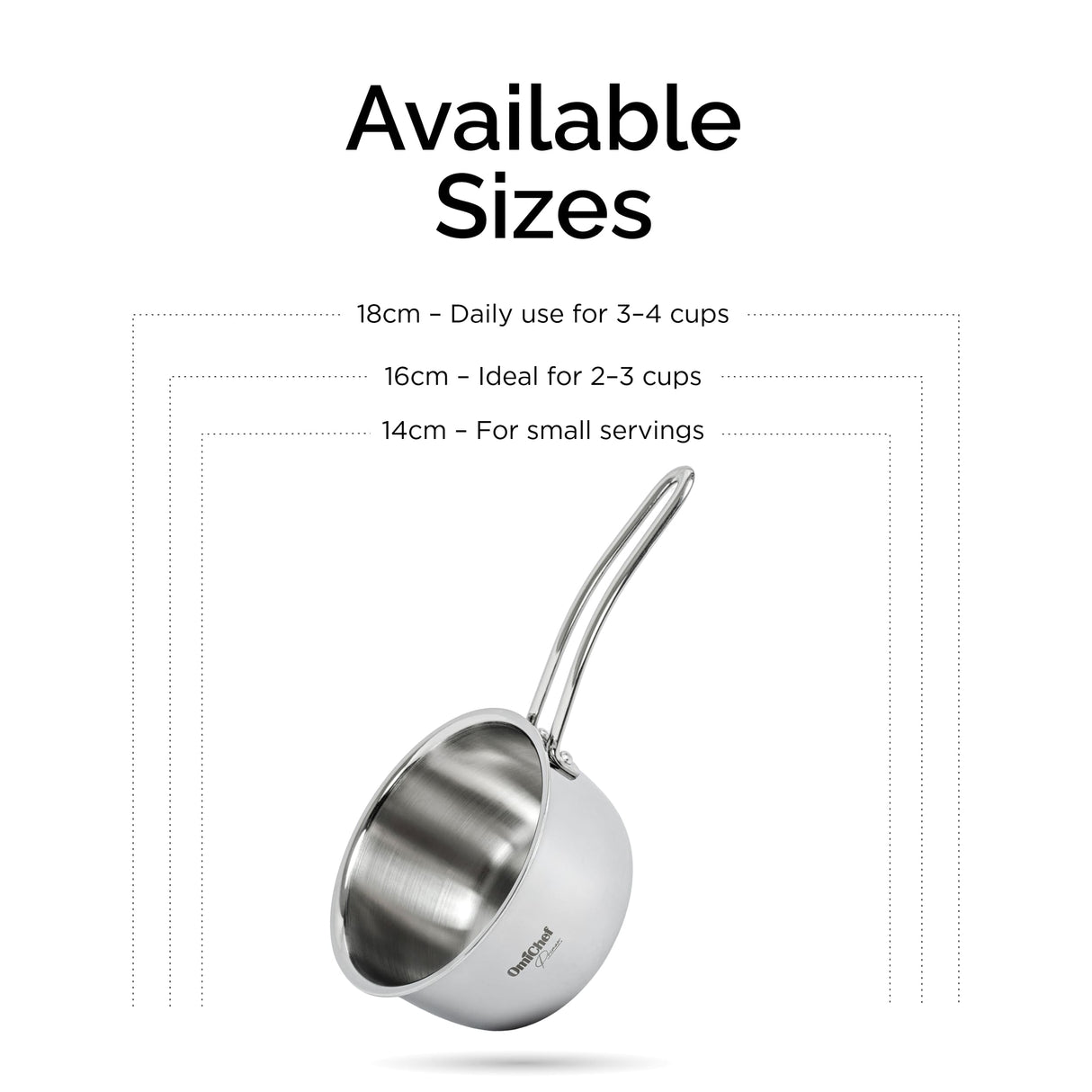 Elite Triply Stainless Steel Kitchen Saucepan set of 2 with Free Spatula- Induction compatible OmiChef