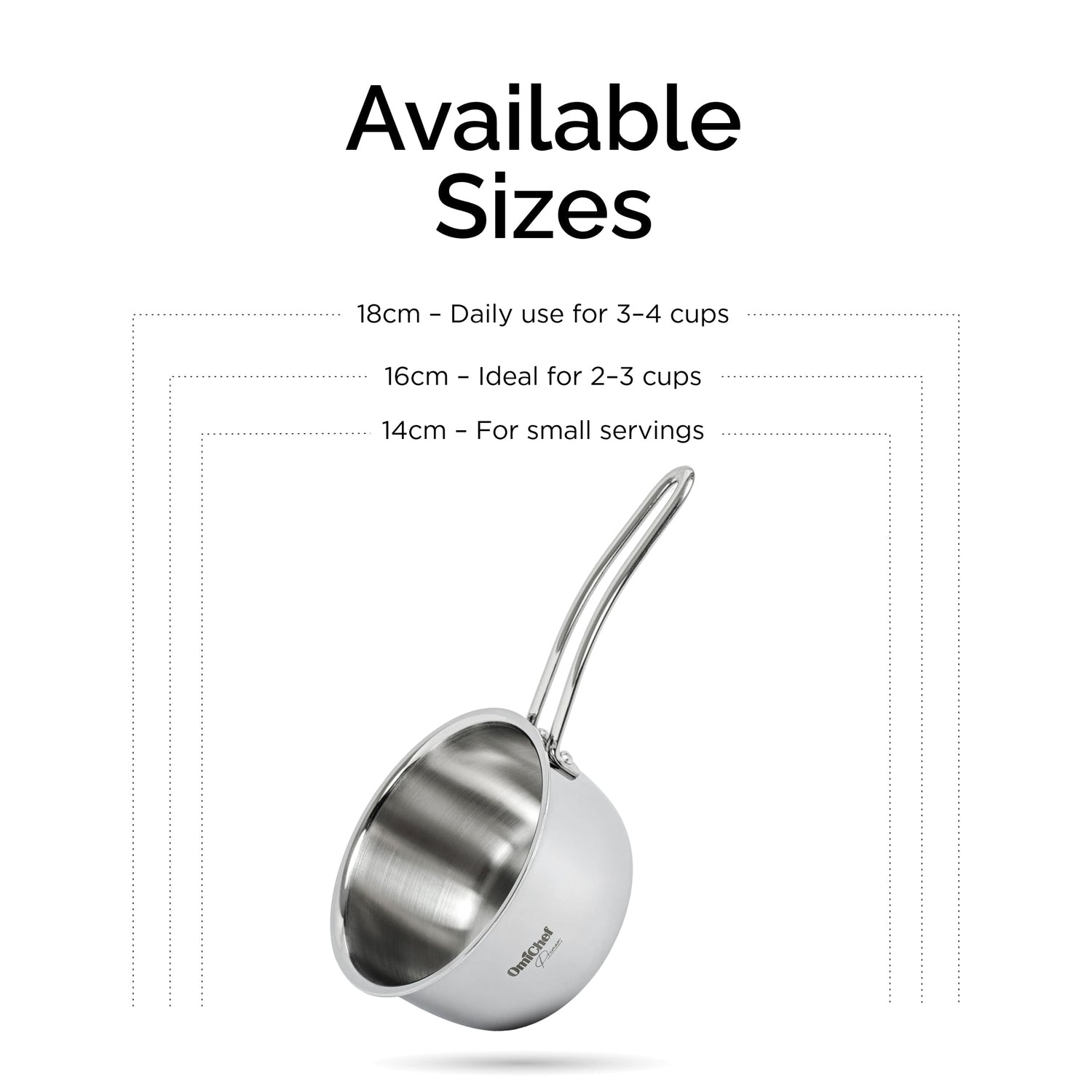 Elite Triply Stainless Steel Kitchen Saucepan set of 2 with Free Spatula- Induction compatible OmiChef