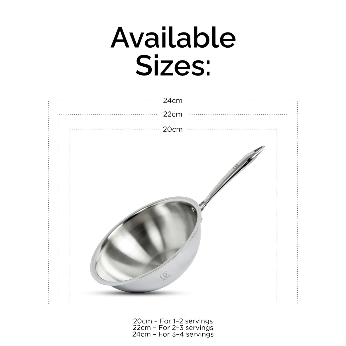 TRIMAX Triply Stainless Steel Wok with Lid with Free Spatula - Premium Quality OmiChef