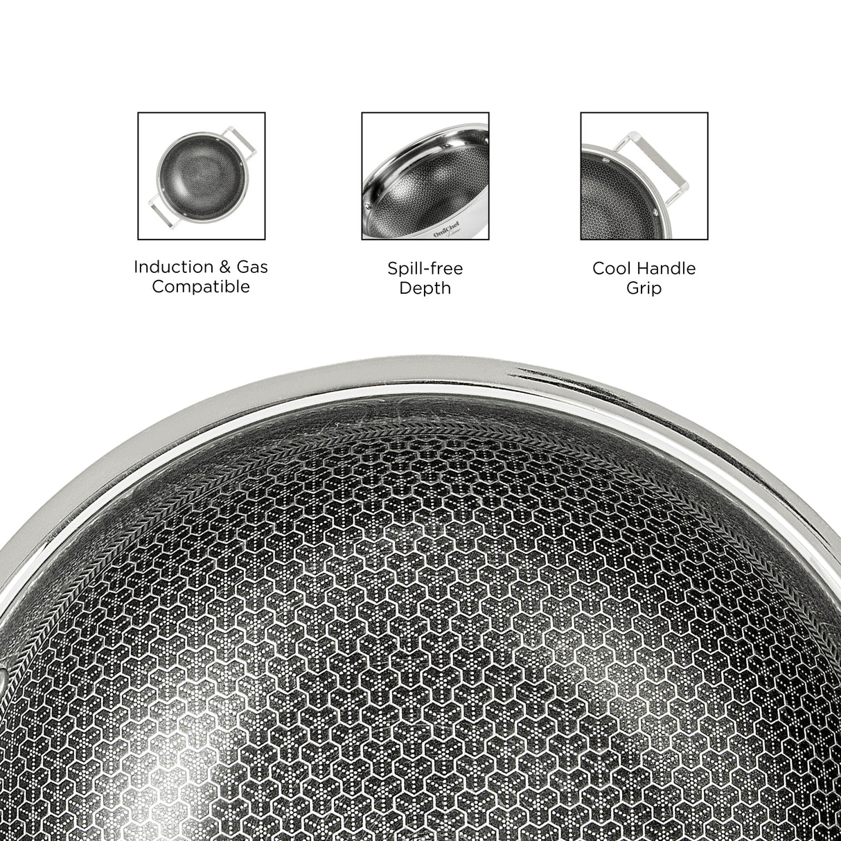 FLEX Triply HoneyComb Kadai with Free Spatula OmiChef