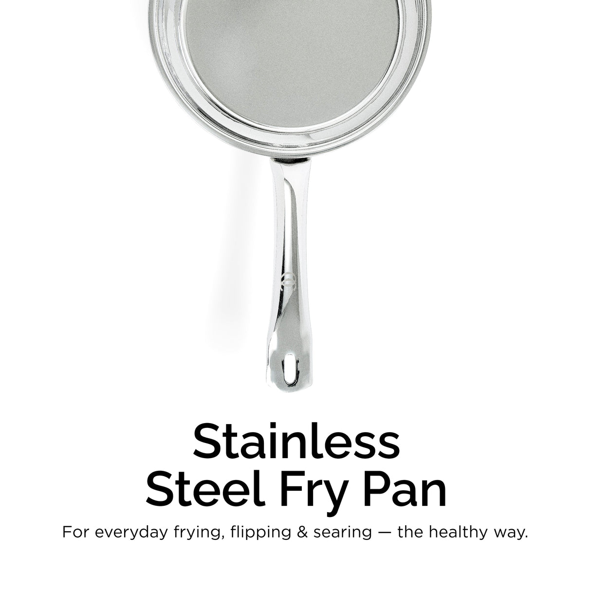 TRIO Sandwich Bottom Stainless Steel Frypan with Free Spatula -Induction Compatible OmiChef