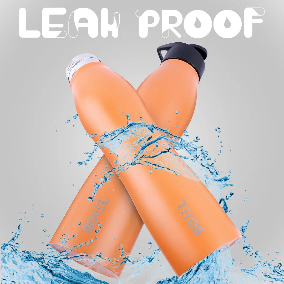 Vergo Stainless Steel Sports Water Bottle | Single Wall | 1 Litre | Pack Of 6 BOTTEL