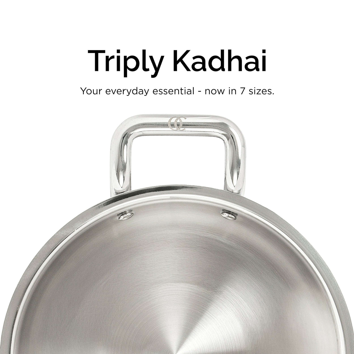 TRIMAX Premium Triply Kadai with Lid + Free Spatula, Premium Quality OmiChef