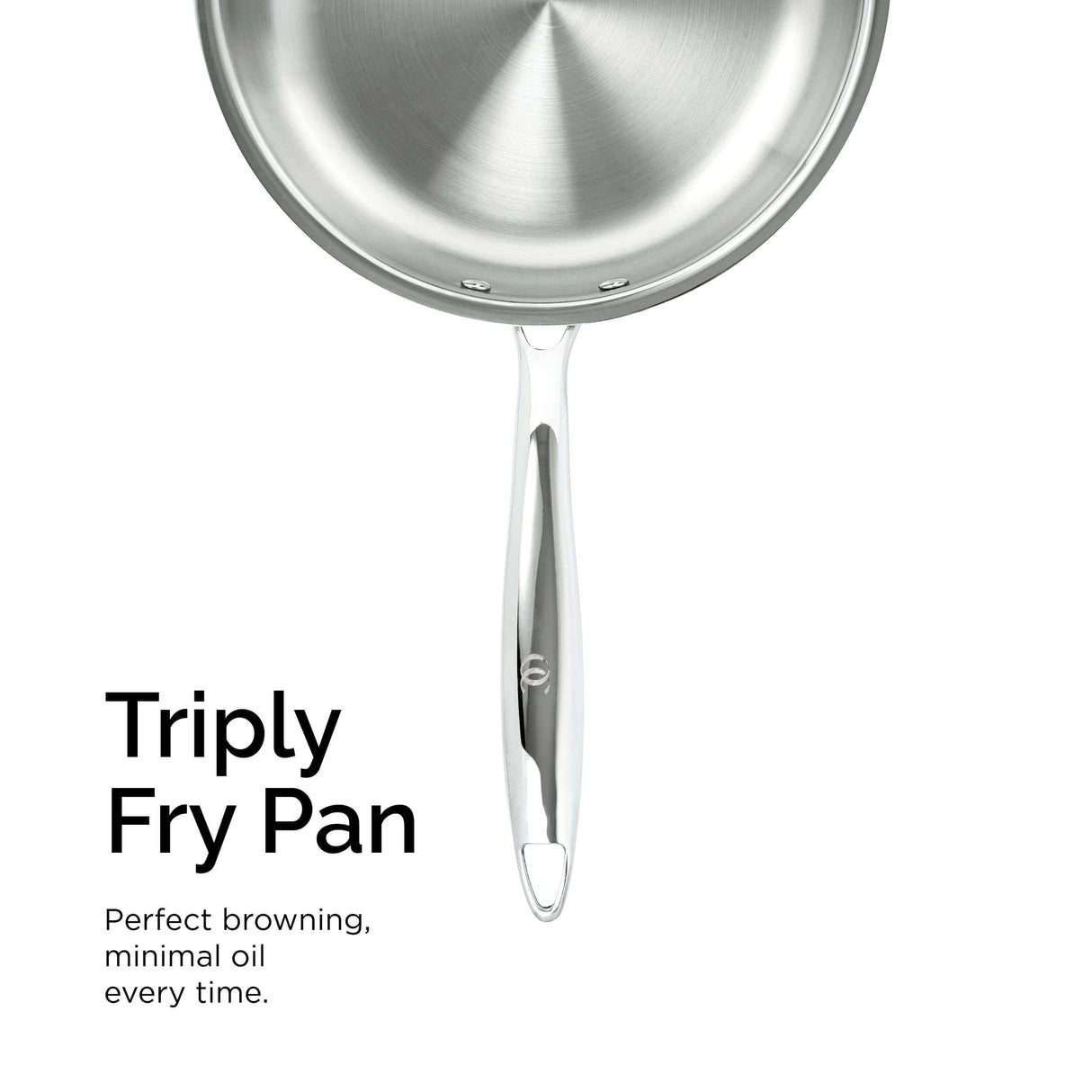 TRIMAX Triply Frying Pan Premium & Durable Stainless Steel Pan with Free Spatula OmiChef