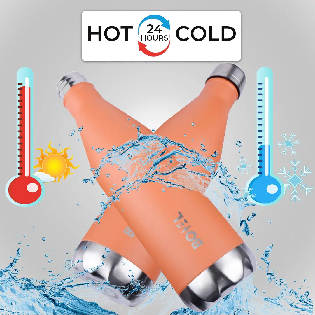Thermosteel Water Bottle, 24 Hours Hot or Cold 1 Liter Flask Steel | Double Wall Water Bottle OmiChef
