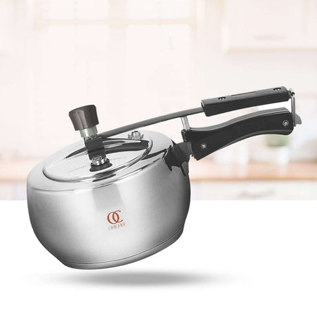 Trio Sandwich Bottom Stainless Steel Pressure Cooker - Inner Lid Induction & Gas Compatible OmiChef