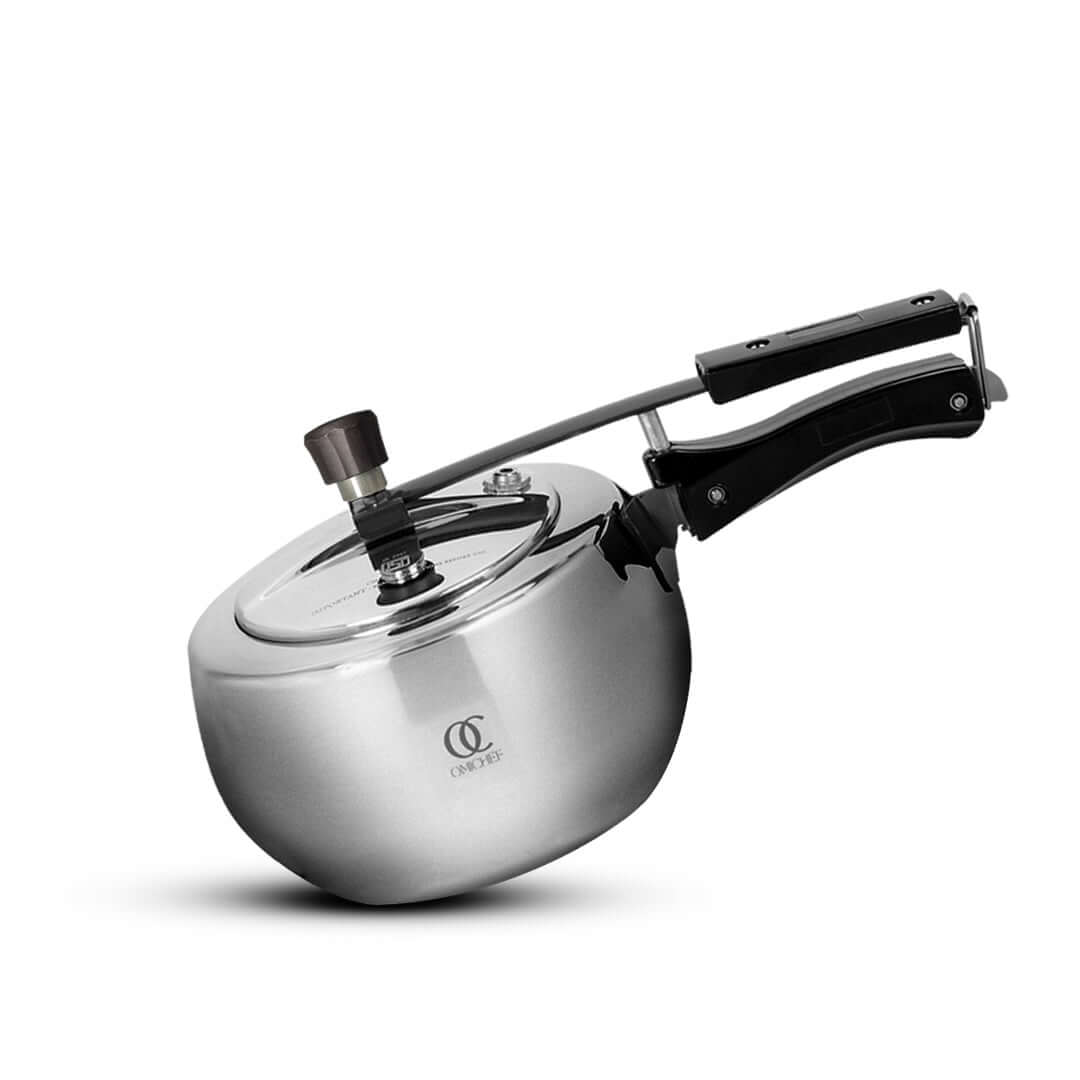 TRIMAX Triply Stainless Steel Pressure Cooker  Inner Lid Induction & Gas Compatible OmiChef