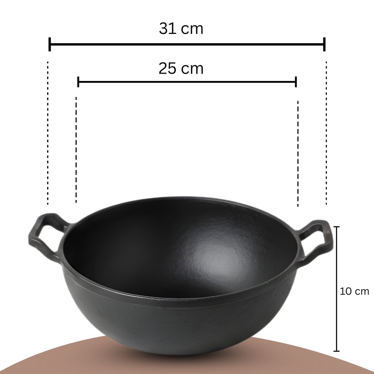 Premium Cast Iron Kadai for Cooking | Heavy-Duty Iron Kadhai for Frying & Curry | Deep, Durable & Even-Heating Cookware