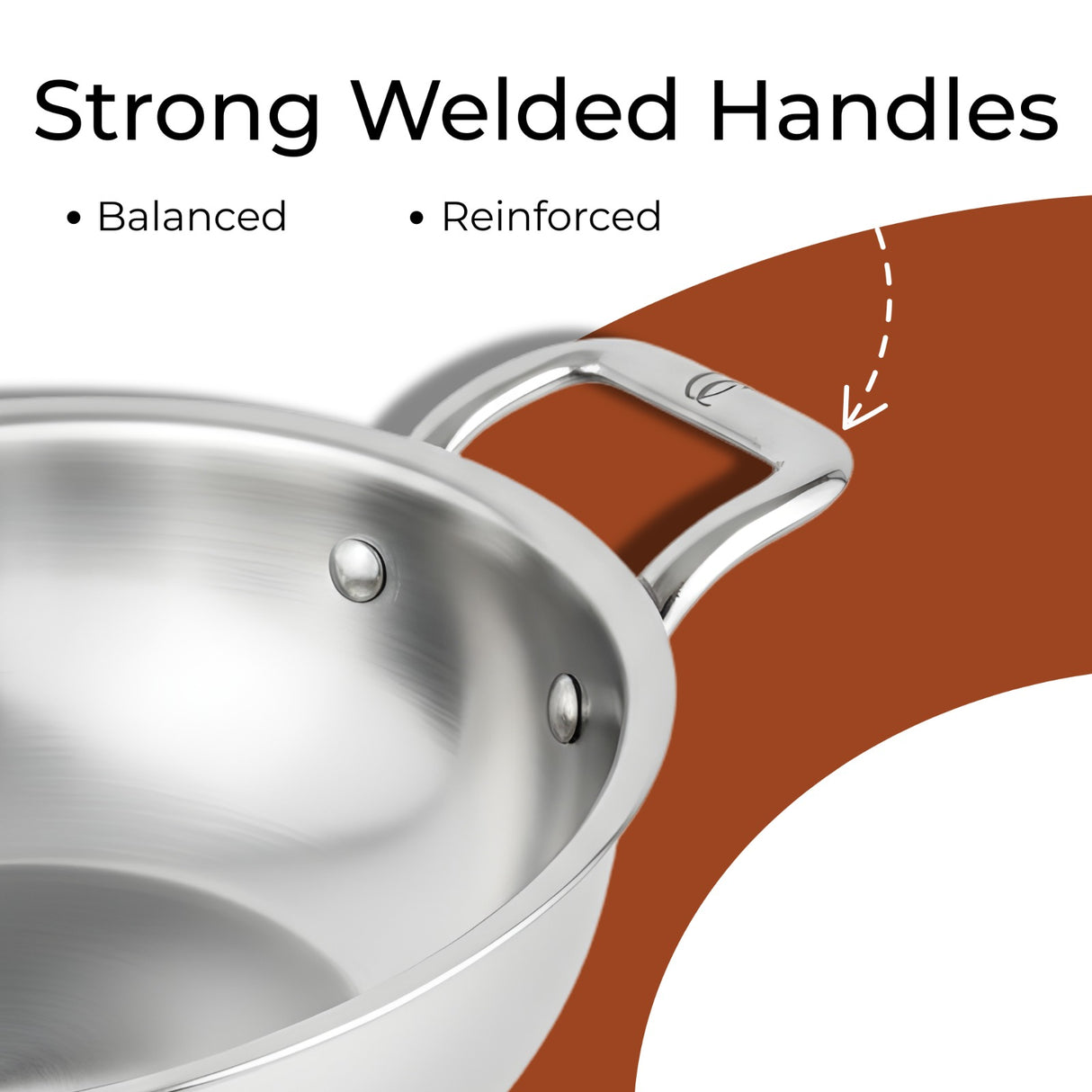 TRIMAX Premium Triply Kadai with Lid + Free Spatula, Premium Quality