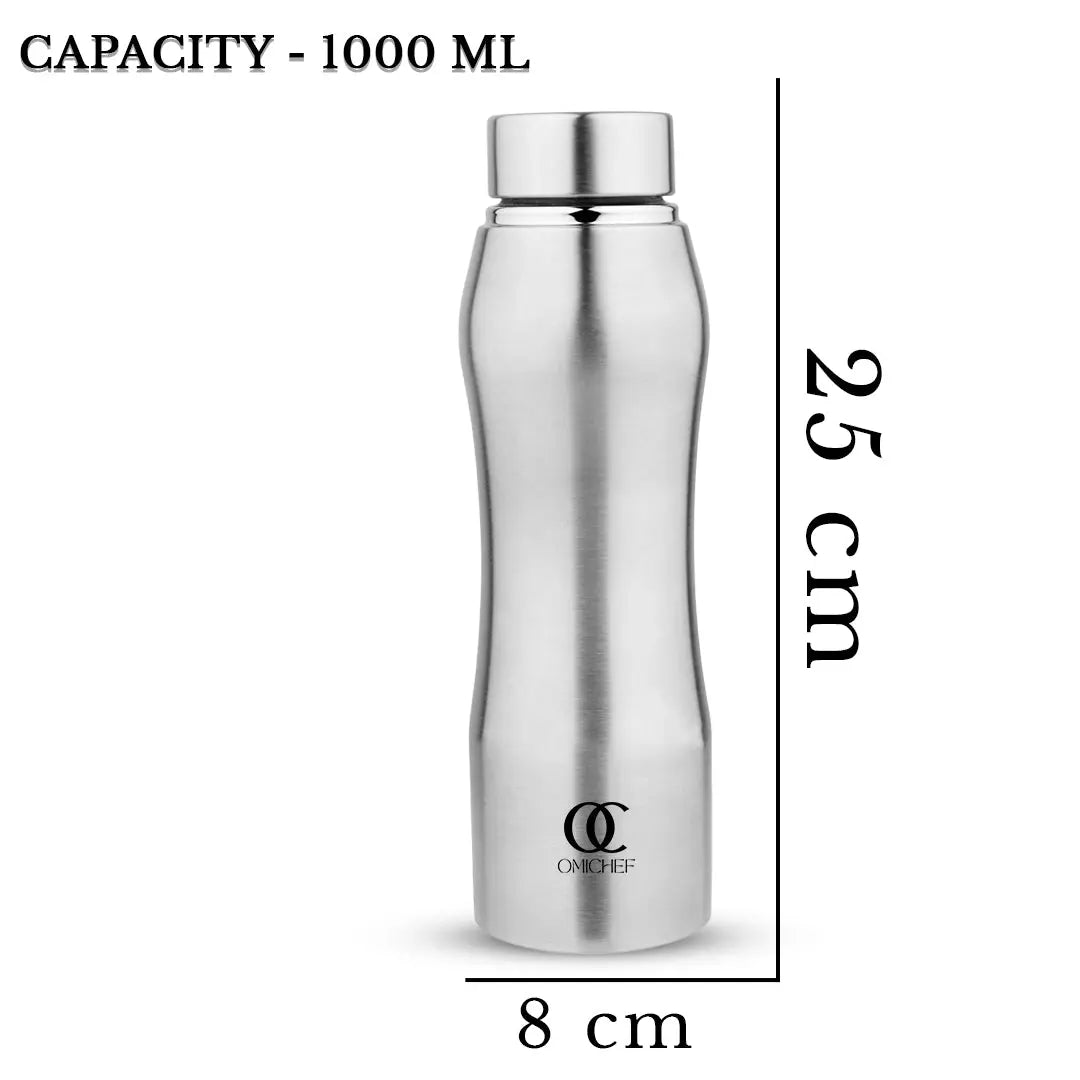 UniSteel Curvy Fridge Bottle- Capacity 1 Litre OmiChef