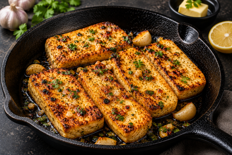 Garlic Butter Paneer Steak With Rich Golden Sear