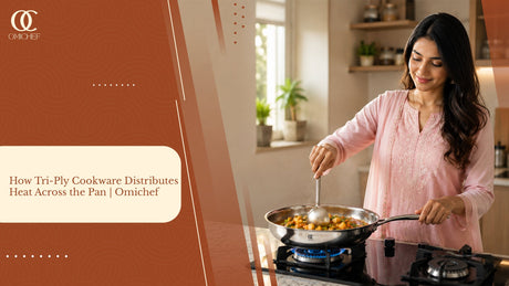 How Tri-Ply Cookware Distributes Heat Across the Pan | Omichef