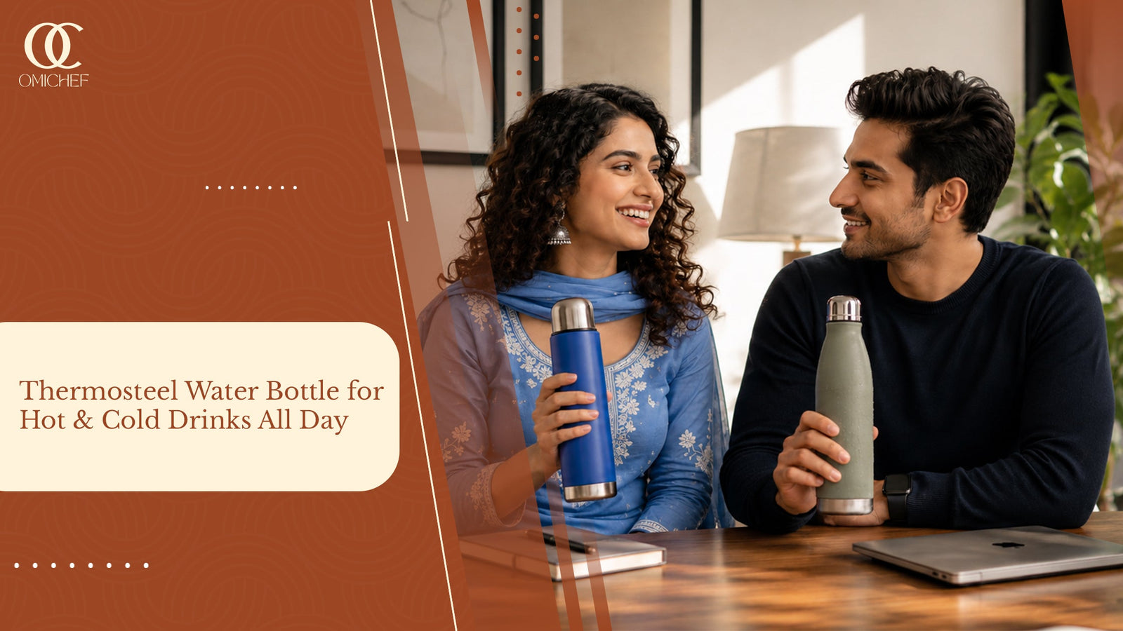 Thermosteel Water Bottle for Hot & Cold Drinks All Day 
