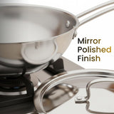 Omichef PRIMAX Elite Premium Triply Cookware Set – Kadai, Frypan & Wok with Lid