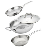 Omichef PRIMAX Elite Premium Triply Cookware Set – Kadai, Frypan & Wok with Lid