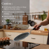 Omichef Triply Stainless Steel Honeycomb Roti Tawa | Thick 4mm, 1kg | Induction Friendly Tawa | Non-Stick 3 Layer Body, with Non Toxic Non-Stick Coating with Riveted Handle OmiChef