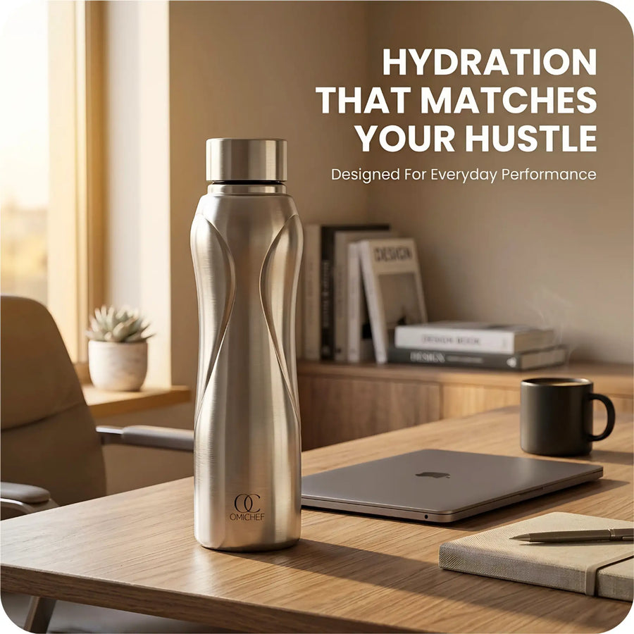 Omichef Blaze Stainless Steel Single Wall Fridge Water Bottle – 1000 ML