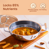 Triply Stainless Steel Honeycomb Kadhai With Steel Lid 1.7L/2.1L/3L/4L/5L, Premium Quality, 3 Layer Thick Body, 100% Toxin-free, Non-stick, Induction & Gas
