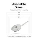 TRIO Sandwich Bottom Stainless Steel Frypan with Free Spatula -Induction Compatible OmiChef