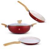 Ceramic Cookware Non Stick Set Combo | ISI Certified | Frying pan | Kadai | Tawa