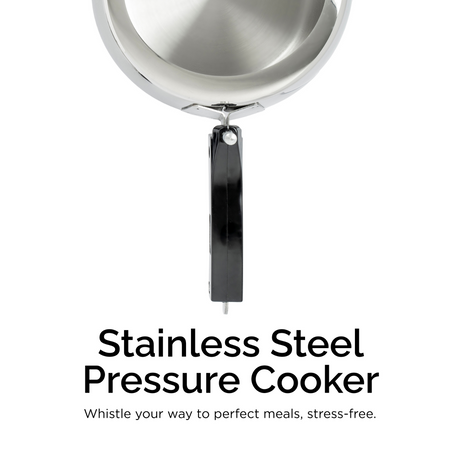 Trio Sandwich Bottom Stainless steel Pressure Cooker Inner Lid Induction & Gas Compatible OmiChef