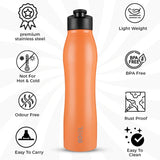 Vergo Stainless Steel Sports Water Bottle | Single Wall | 1 Litre | Pack Of 6 BOTTEL