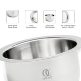 TRIO Sandwich Bottom Stainless Steel Tope Set Of 5 with Free Spatula - Induction Compatible OmiChef