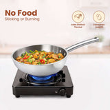 Triply Stainless Steel Wok with Pipe Handles ,1.9L/3.1L, 3-Layer Premium Quality, 3 Layer Thick Body, 100% Toxin-free, Non-stick, Induction & Gas