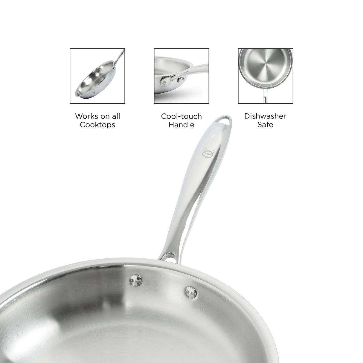 Premium TRIMAX Triply Cookware Set Kadai + Frypan + Wok with Free Wooden Spatula Combo OmiChef