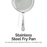 TRIO Sandwich Bottom Stainless Steel Frypan with Free Spatula -Induction Compatible OmiChef