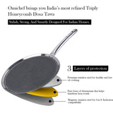 Triply Stainless Steel Dosa Tawa | 30 cm Flat Tawa | Induction & Gas Compatible | Rust-Free | Even Heating | Food-Grade Stainless Steel | Ideal for Dosa, Chilla, Paratha OmiChef