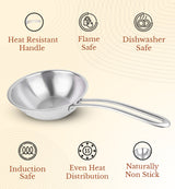 Elite Triply Stainless Steel Wok With Lid OmiChef