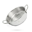 TRIO Stainless Steel Sandwich Bottom Kadai with Free Spatula OmiChef