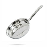 TRIO Sandwich Bottom Stainless Steel Frypan with Free Spatula -Induction Compatible OmiChef
