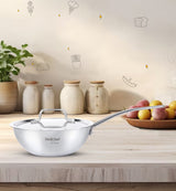 Elite Triply Stainless Steel Wok With Lid OmiChef