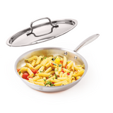 TRIMAX Triply Frying Pan Premium & Durable Stainless Steel Pan with Free Spatula OmiChef