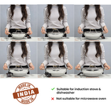 TRIMAX Premium Triply Kadai with Lid + Free Spatula, Premium Quality OmiChef