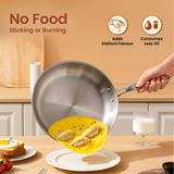 TRIMAX Triply Frying Pan Premium & Durable Stainless Steel Pan with Free Spatula OmiChef