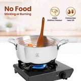 Omichef stainless steel triply casserole top view with flat base design