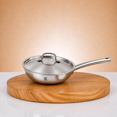 Triply Steel Frying Pan With Lid