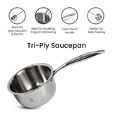 TRIMAX Triply Cookware Kadhai- Frypan - Saucepan Combo Set with Spatula Premium Quality OmiChef
