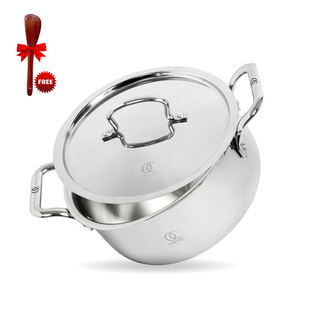 TRIMAX Triply Casserole/Dutch Oven/Biryani Pot with Free Spatula OmiChef