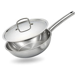 Triply Stainless Steel Wok with Pipe Handles