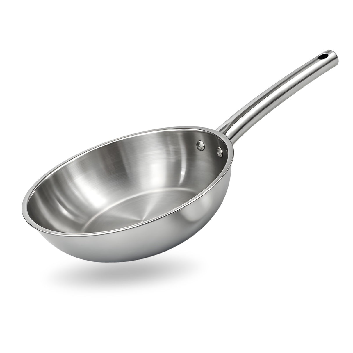 Triply Stainless Steel Wok with Pipe Handles