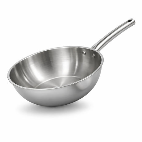 Triply Stainless Steel Wok with Pipe Handles