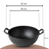 Premium Cast Iron Kadai for Cooking | Heavy-Duty Iron Kadhai for Frying & Curry | Deep, Durable & Even-Heating Cookware