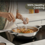 TRIMAX Premium Triply Kadai with Lid + Free Spatula, Premium Quality